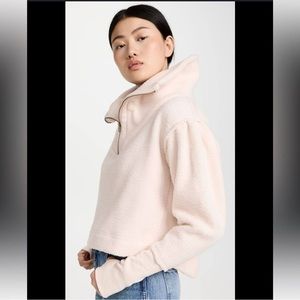 Free People Cream High-Neck Sweatshirt